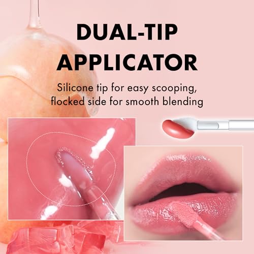 Amuse SEOUL Jel-Fit Tinted Lip Gloss (CAFFEINE CHERRY) - Ultra Shine Plumping Lip Stain, Hydrating Volumizing Lip Tint, Non-Sticky, Long Lasting Glossy Finish, Vegan, K-Beauty Makeup | High Shine, Buildable Color