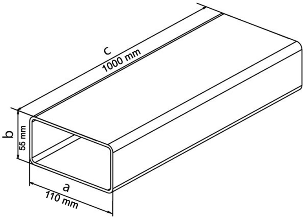 Canal De Ventilation Carré Et Plat - Longueur : 100 Cm - En | FindTheDeal