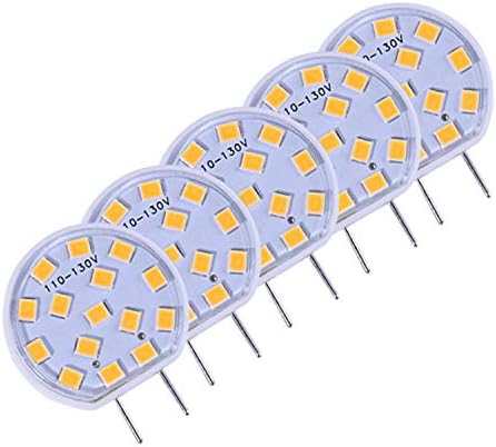 LEKIBOP G8 LED Bulbs Beads Lighting 110V 2.5W Energy Saving Corn Light 15 Pcs 2835 SMD Bi-Pin G8 Base No Strobe Flicker Free Halogen Replacement Bulb Under-cabinet Light Puck Light (Cool White, 5 PCS)