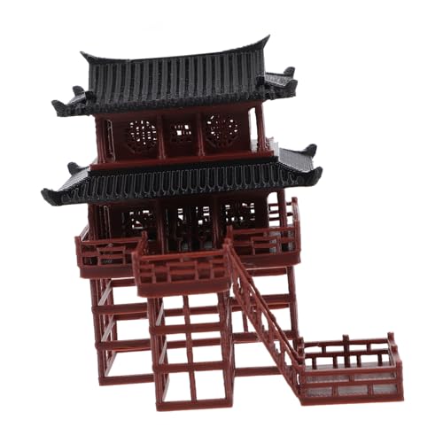 BEBEMOKO Ornamenti Bonsai Cinesi e Decorazione Paesaggistica Per Acquari, Mini Padiglione in Stile Antico 7,8x8x7 Cm Per Bonsai, Micro Giardini e Acquari, Decorazione Da Giardino Compatta e Originale