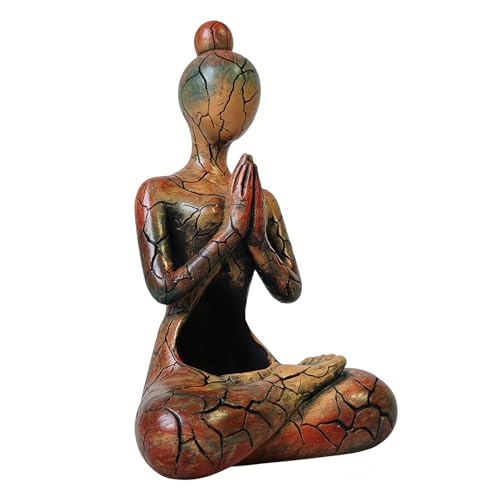 Yoga-Figuren, Kerzenhalter, Meditationsdekoration, Kunstharz, Yoga-Pose, Schreibtisch-Ornament – für Achtsamkeitspraktiker, Heimdekoration, Hochzeitsschreibtisch, Wohnzimmer, Schlafzimmer, Büro
