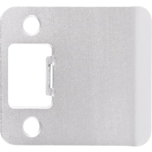 Stone Harbor Hardware Round Corner Extended Lip Strike Plate, 2-1/4" x 2", (2-1/2" Overall Length), Satin Chrome