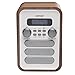 Produktbild Dab+ und FM Tuner Digitalradio Denver DAB-48 Weiß, Wecker, Bluetooth und AUX, Lautstärke-Ausgang: 2,5 W RMS, Holz-Subwoofer, Fernbedienung, Weiß