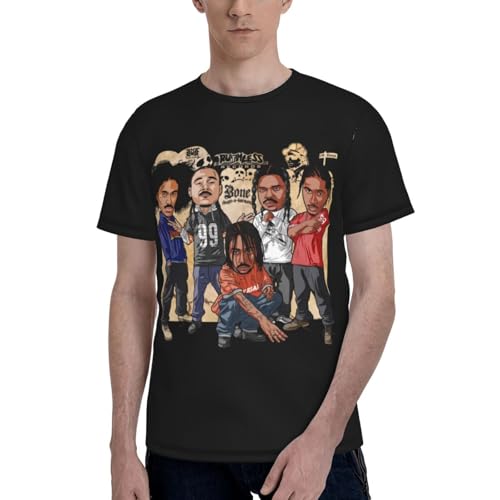 Bone Music Thugs and N Harmony T-Shirt Men's Casual Short Sleeve Fashion T-Shirts Cotton Crewneck Tees XX-Large