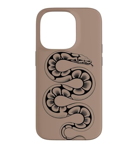Ball Python Collector Snake Line Art - �u���E�� �X�}�z�P�[�X iPhone 14 Pro �p