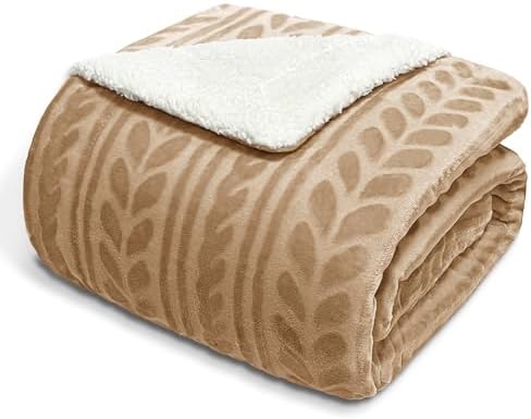 Exclusivo Mezcla Sherpa Fleece Throw Blanket, Reversible Velvet Plush Throw and Blanket Ultra Soft and Warm, Throw Blanket for Sofa Couch Bed, 127 x 178 CM, Teal Blanket