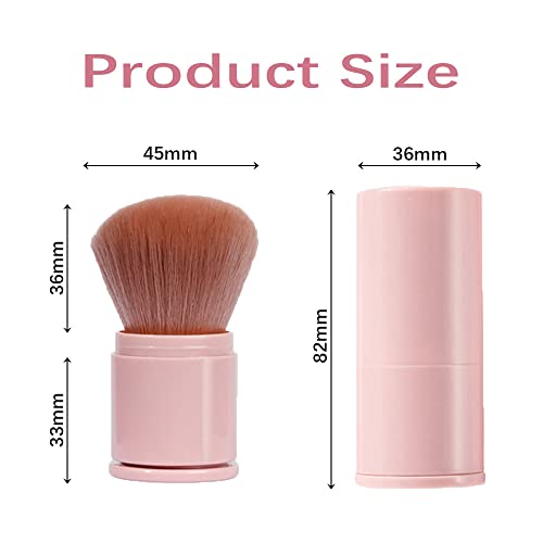 Retractable Kabuki Foundation Brush Portable Makeup Brush Travel Face Blush Brush for Powder Mineral Foundation Blending Blush - Image 2
