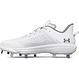 Under Armour Mens Yard Low Mt Cleat Baseball Shoe, (100) White/White/Metallic Silver, 9 US