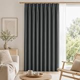 Deconovo カーテン 1級遮光 遮光率99.99% 1枚入 幅広 間仕切り ダークグレー 幅150cm×丈230cm