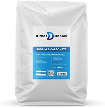 DIRECTCHEMS Sodium Bicarbonate Pure Baking Soda 25KG | Only Natural Product on Market | Cleaning, Gardening | Soil Association Approved | No Aluminium