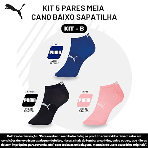 Kit 05 Pares de Meias Sapatilha Esportiva Puma | KIT - B | 34-38