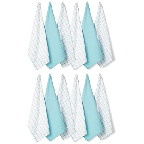 Kitchen Towels and Dishcloths Set - Pack of 12 Cotton Dish Cloths, 18”x 28”, Soft Hand Towels for Kitchen, Absorbent Tea Towels, Premium Kitchen Dish Towels, Quick Drying Cleaning Towels - Grey Towels Cover