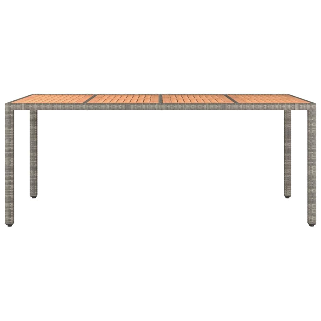 vidaXL Table de Jardin en Bois Gris Résine tressée Acacia, Meubles d'extérieur, Table à Manger