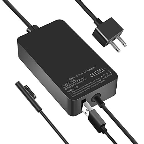 Surface Pro Charger, CZRR 65W 15V 4A Microsoft Surface Charger Supply for Surface Pro X 7 6 5 4, Surface Laptop 3/2/1, Surface Go 2/1, Surface Book with 6ft Power Cord