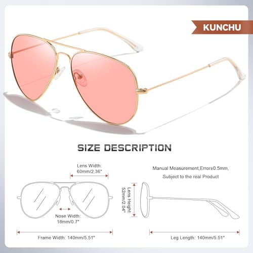 Image of Classic Aviator Sunglasses for Men Womens Polarized UV Protection Driving Sunglasses