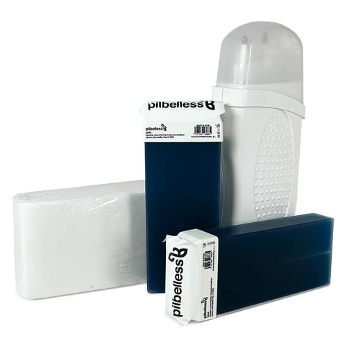 Kit de Depilación Roll On Calentador + 2 Cartuchos de Cera Roll On (Azuleno) + 100 Bandas Depilatorias