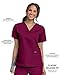Landau Essentials Relaxed Fit 4-Pocket V-Neck Scrub Top for Women 8219 Wine