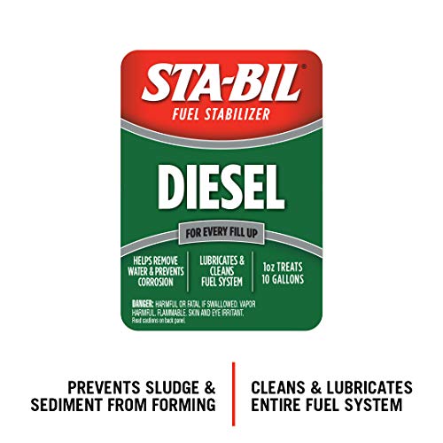 Sta-Bil Diesel Fuel Stabilizer And Performance Improver - Keeps Diesel Fuel Fresh For Up To 12 Months - Lubricates And Cleans The Fuel System - Treats 1,280 Gallons, 1 Gallon, 128 Fl. Oz. (22255-4Pk) #TOP7