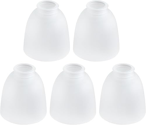 Paquete de 5 pantallas de repuesto de vidrio esmerilado blanco, cubiertas de luz para ventilador de techo, pantallas de globos de vidrio para
