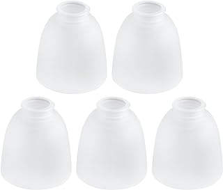 5 Pack White Frosted Glass Shade Replacements, Ceiling Fan Light Covers Glass Globes Lampshades for Chandelier, 4.92"High, 4.72"Diameter, 1.65 "Fitter, Bell Shaped Glass Shades for Vanity