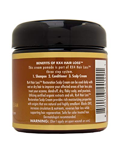 Rx 4 Hair Loss Scalp Cream For Thinning Hair, Dht Blocker, Naturally Organic With Biotin, Aids In Hair Regrowth, Doctor Recommended Growth Treatment System. Each Item Sold Separate #TOP7