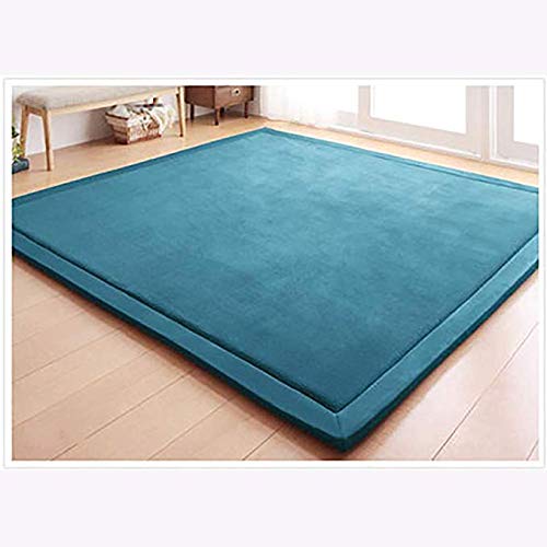 Tapis de jeu pour bébé super doux et épais bleu vert 100x200