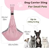 Pawaboo Hundetragetasche, Tragbare Haustier Hundetasche mit Verstellbare Schultergurt,Outdoor Reise Haustier Umhängetasche Transporttasche für Klein Hund Katze (Bis zu 12lbs), Helles Rosa