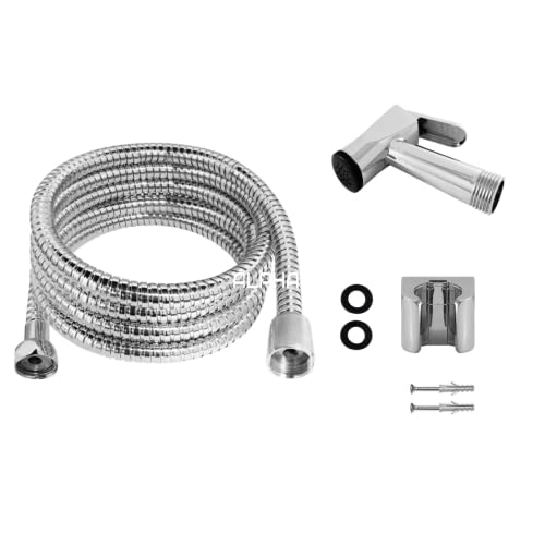 Ducha Higiênica Metal Gatilho Mangueira 1,20 Mt Sem Registro Cor:Cromado