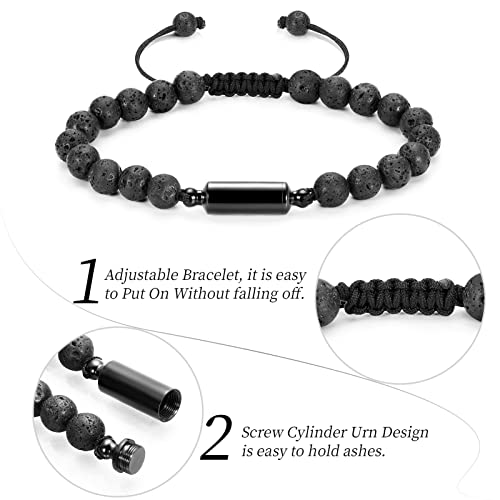 Imrsanl Cremation Bracelet For Ashes - Cylinder Urn Bangles For Human Ashes - Memorial Ashes Keepsake Jewelry For Men Women #TOP6