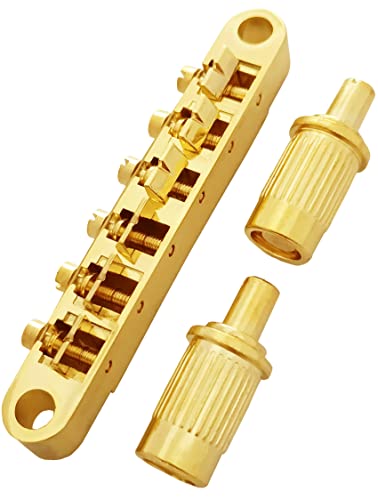 AYUBOUSA Tune-O-Matic Electric Guitar Bridge for SG Les Paul LP Style Guitar Parts Replacement Gold.
