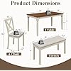 Amazon.com - LUXOAK 6-Piece Dining Table Set for 6 People, Solid Wood ...