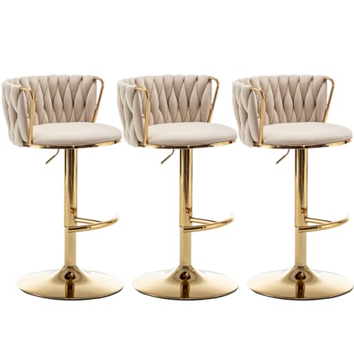 10 Best High Chair for Kitchen Island: Top Stylish and Adjustable Picks 11 Riknuxi Velvet Bar Stools Set of 3, Counter Height Bar Chairs with Low Back, Gold Swivel Bar Stools for Kitchen Island, Pub (Beige)