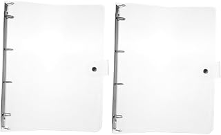 TEHAUX 2 Peças Pasta Transparente Poli Envelopes Diário Planejador 2023 4 Anel Folha Solta Concha Pastas De Documentos Transparentes Pasta Transparente Pastas De Plástico Material De