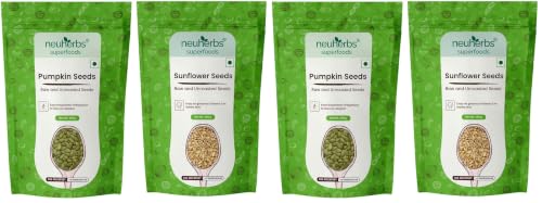 Image of Neuherbs Sunflower & Pumpkin Seeds Combo for Healthy heart, Restful sleep, Boosted energy and Weight managemen​t- (Sunflower seeds 200g + Pumpkin seeds 200g) (Pack of 2)