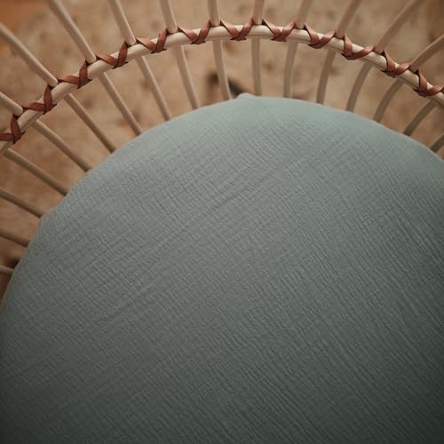 Image of mushie Extra Soft Muslin Fitted MINI Crib Sheet | 24 inchx 38 inch (Roman Green)