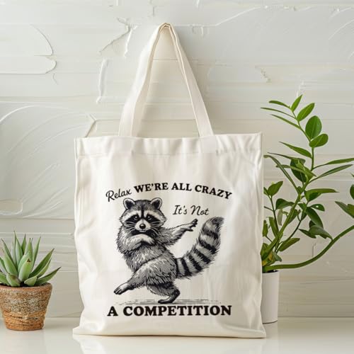Bolso Tote Lona con Mapache Divertido Tema Animal miniatura 3
