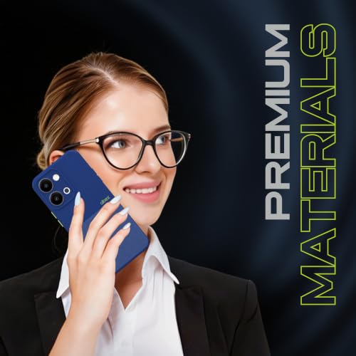 Image of AIBEX Premium Back Cover Case Compatible for Vivo Y21 5G / Vivo Y11 5G | Scratch & Drop Tested Shockproof Matte Texture Case with Soft Microfibre Lining Slim Fit Cover with Anti-Scratch Finish - Blue