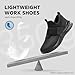 SPIEZ Waterproof Slip-Resistant Work Shoes for Men Women, Non-Slip Oil-Resistant Slip-On Sneakers for Kitchen, Hospital, Nurse, Chef, Food Service,Hombre Zapatos de Trabajo,US 4.5-13.5 Black