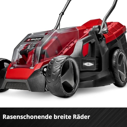 Einhell Akku-Rasenmäher GE-cm 36/36 Li Kit Power X-Change (36 V, 36 cm Schnittbreite, bis 400 m², Brushless, 40L Fangkorb, 25-75 mm Schnitthöhe, inkl. 2X 4,0 Ah Akku + 2X Ladegerät)