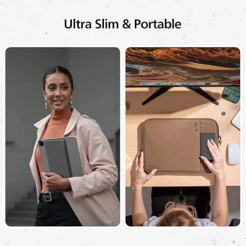 Image of Mircopack Foldable Bluetooth Keyboard with Touchpad and Stand for iPad /iPhone /MacBook,3-Device Ultra Slim PU Leather Magnetic Cover Portable Rechargeable Keyboard for macOS and iOS-Gray