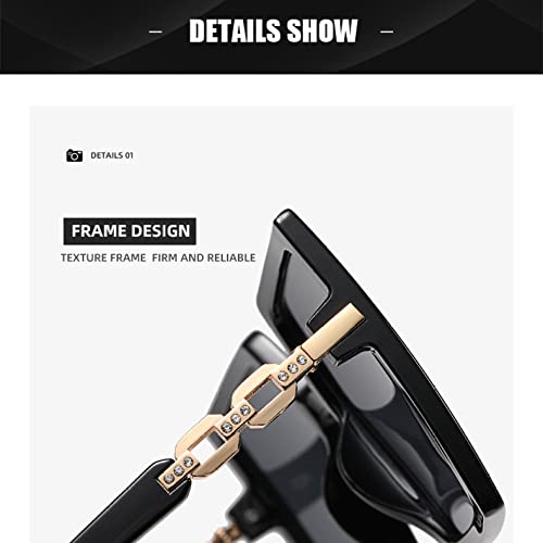 HMRGLMIE-Oversized Diamond Sunglasses Women Vintage Sun Glasses Shades Men Female UV4004