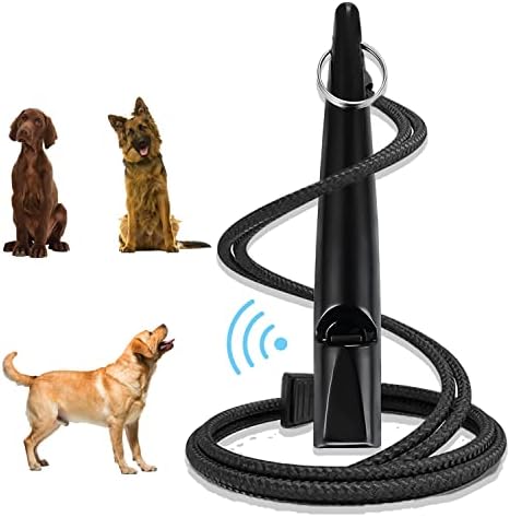 Bagari Dog whistle with Strap Lanyard - Dog Whistles for Recall - High Pitch Plastic Whistle Ideal for Dog Training - No 210.5 for Puppy Training (Black)
