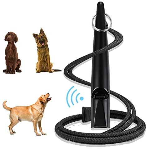 Bagari Dog whistle with Strap Lanyard - Dog Whistles for Recall - High Pitch Plastic Whistle Ideal for Dog Training - No 210.5 for Puppy Training (Black) Cover