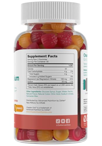Zahler Chapter One Magnesium Gummies, Great Tasting Magnesium for Kids, Calm Kids Magnesium, Magnesium Gummies for Women and Men, Raspberry and Mango Flavored, Certified Kosher, (60 Flavored Gummies) - Thumbnail 2