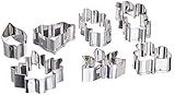 Ateco 4852 Plain Edge Leaf Cutters in Assorted Leaf Shapes, Stainless Steel, 7 Pc Set