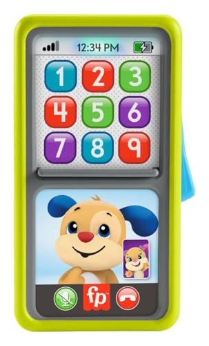 Fisher-Price Mon Smartphone 2 en 1, jouet d’apprentissage de la naissance aux premiers pas, téléphone avec lumières et musique, Version: Danoise;...