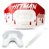 DAMAGE CONTROL Youth Football Mouth Guard – Breathable No Boil Mouthpiece, Protects Lips & Teeth, Works with Braces, Includes Helmet Strap – Sports Gear & Accessories (Hitman)