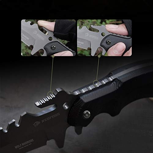 Nedfoss 9.25" Fixed Blade Hunting Knife Bushcraft Knife, 440 Stainless Steel Full Tang Survival Knife W/G10 Handle And Sheath For Outdoor Camping, Fishing (Gray Wolf) #TOP3
