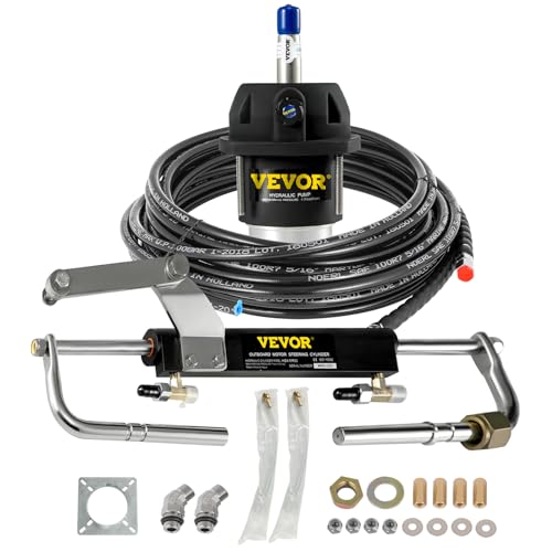 VEVOR Kit timoneria idraulica Kit timoneria idraulica fuoribordo da 90 HP con Kit timoneria Marina con Cilindro della Pompa del timone
