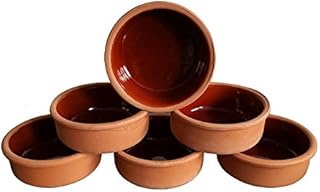 Seladan Clay Ovenproof Dishes Set of 6, for Tapas, Gratin, Güvec, Greixonera, Cazuela